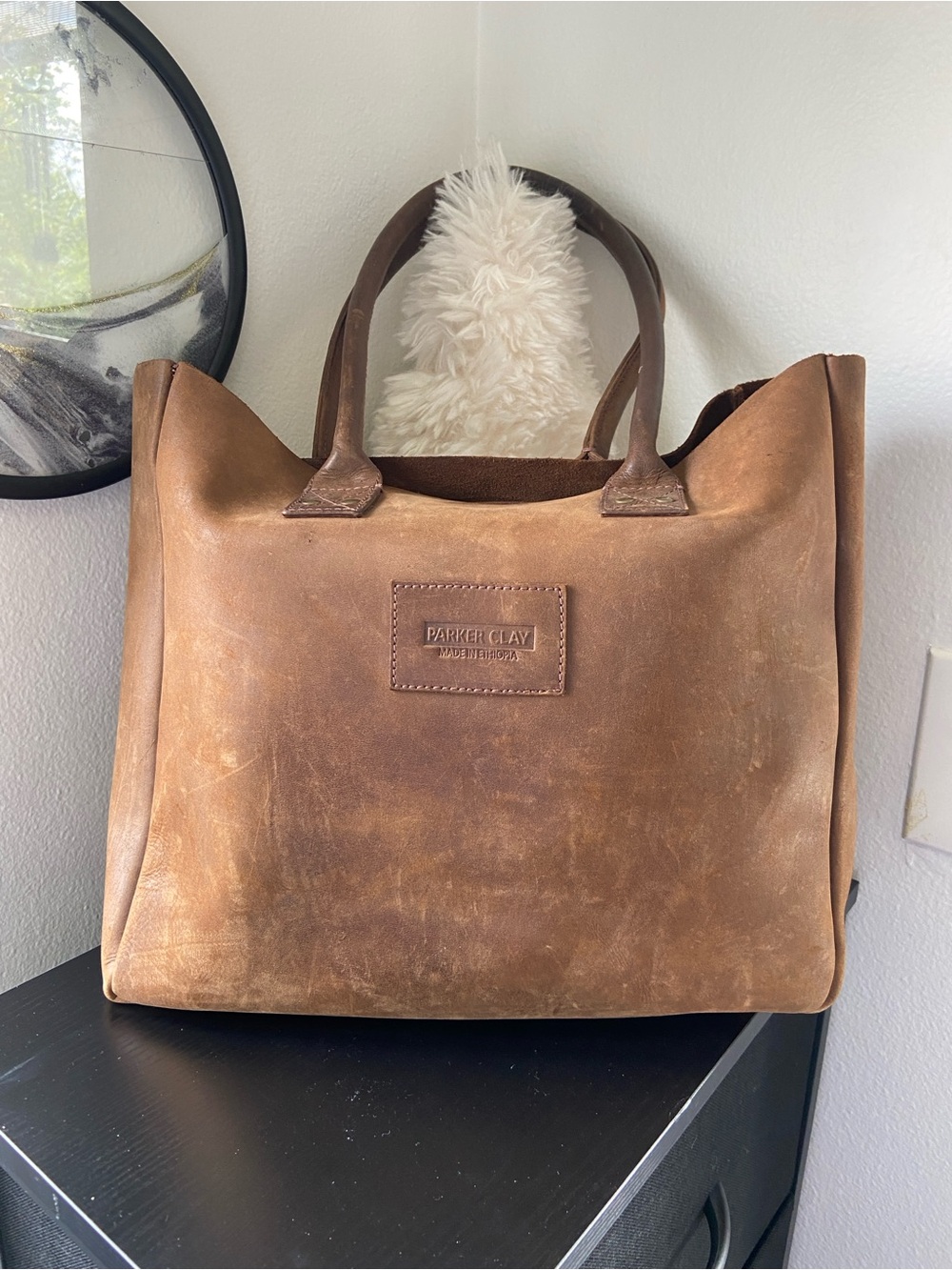 Parker Clay Merkato Signature Leather Tote, Made in Ethiopia